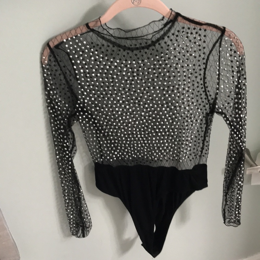 SHIEN SHEER bedazzled bodysuit